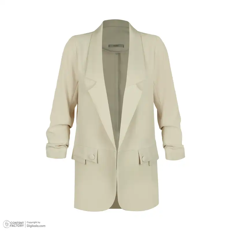 مانتو کتی زنانه نیزل مدل 0186-031 رنگ کرم