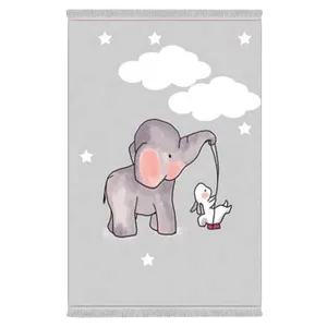 فرش پارچه‌ای دفه مدل فرشینه طرح فانتزی کد 8156