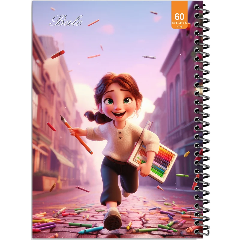 دفتر نقاشی 60 برگ انتشارات بله طرح فانتزی دخترانه کد A4-O268