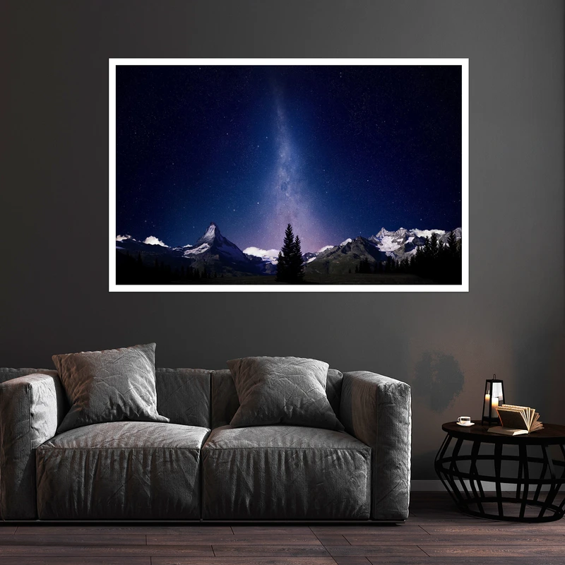 تابلو بکلیت طرح کهکشان مدل DY1069 فریم سفید