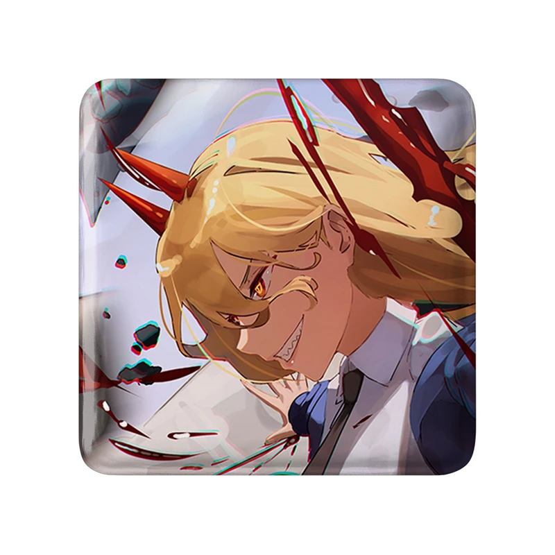 مگنت خندالو طرح پاور انیمه مرد اره ای Chainsaw Man  مدل مربعی کد 22317