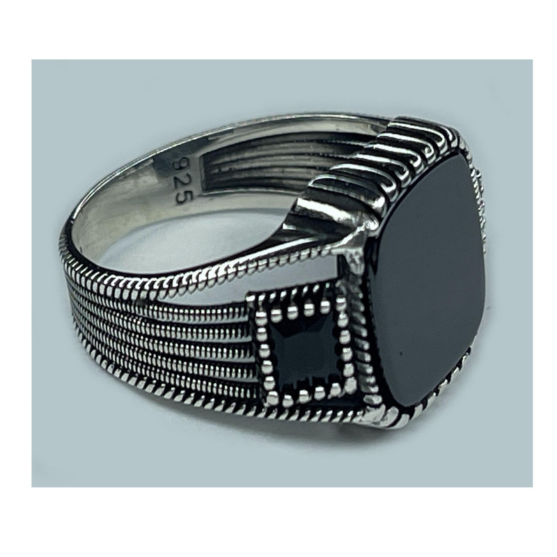 انگشتر نقره مردانه مدل عقیق