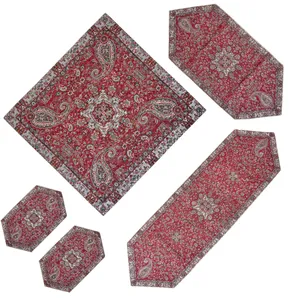 ست 5 تکه رومیزی ترمه مدل سالار کد 2020