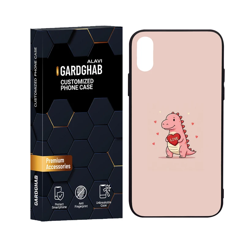 کاور گارد قاب علوی مدل دورژله ای پشت گلس عاشقانه مناسب برای گوشی موبایل اپل iPhone X / XS