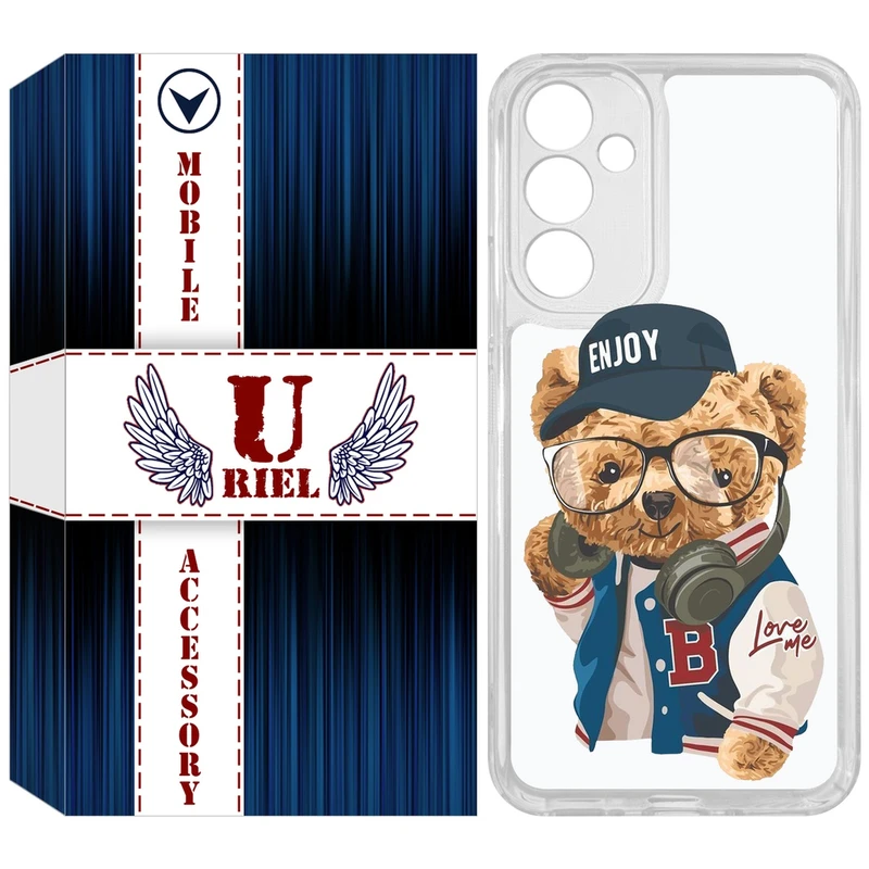 کاور یوریل مدل Clear کد 35 طرح تدی مناسب برای گوشی موبایل سامسونگ Galaxy A54