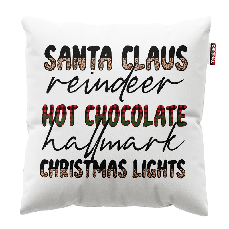 کوسن پاد آفرین مدل کریسمس طرح هات چاکلت کد PK402562 سایز 40*40 سانتی متر 