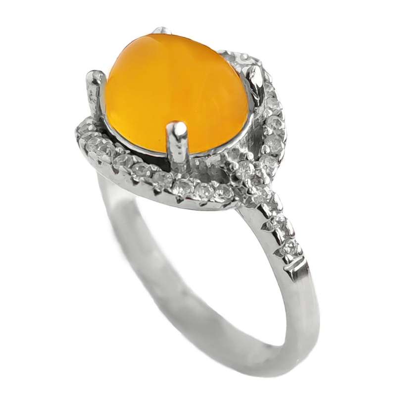 انگشتر نقره زنانه مدل عقیق شرف الشمس SHW6025