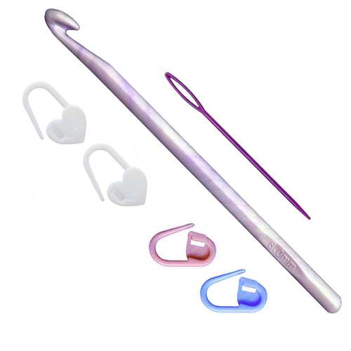  قلاب تریکو بافی مدل G.co-08 کد 08 به همراه سوزن دوخت کاموا و سنجاق نشانه گذار بافتنی مجموعه 6 عددی