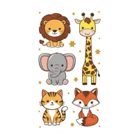 برچسب دیواری پویا مارکت طرح حیوانات کد 3762 مجموعه 5 عددی
