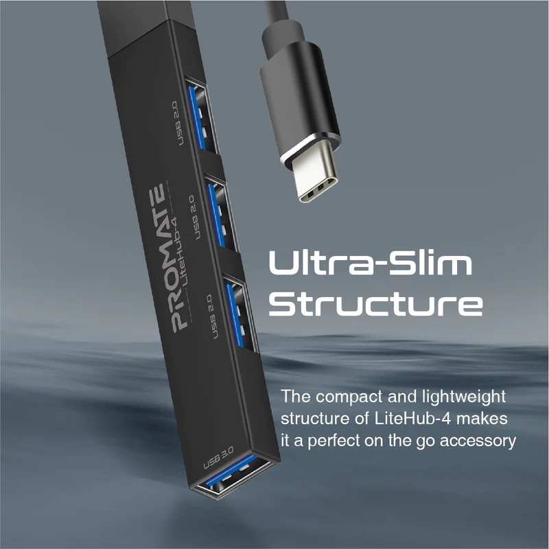 هاب چهار پورت USB-C پورمیت مدل LiteHub-4