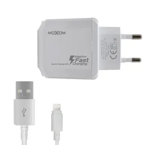 شارژر دیواری موکسوم مدل KH - 67 به همراه کابل تبدیل لایتنینگ