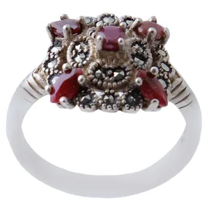 انگشتر نقره زنانه بازرگانی میلادی مدل یاقوت کد AW_449