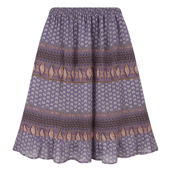 دامن چین‌دار زنانه مدل حریر تابستانی ۰۳ رنگ بنفش