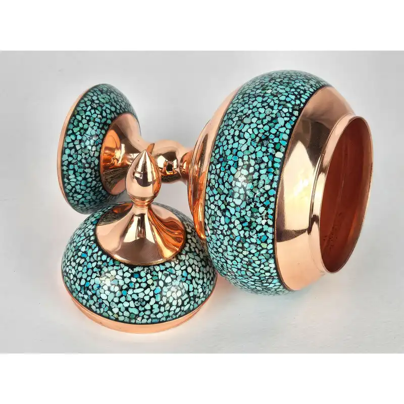 شکلات خوری فیروزه کوبی مسی مدل شیرازی کد ShKK