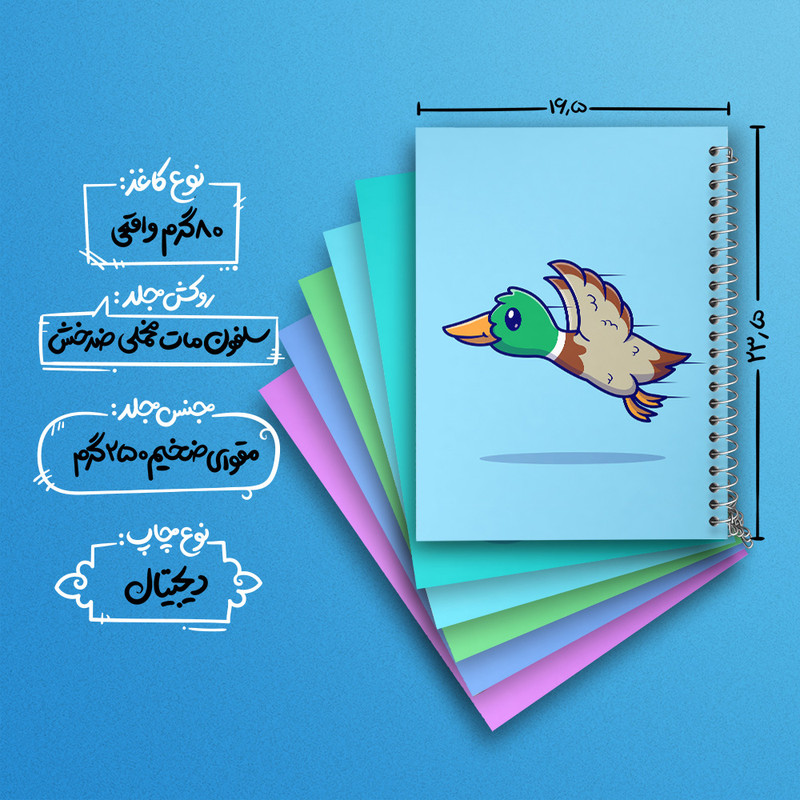 دفتر نقاشی 50 برگ خندالو طرح حیوانات بامزه کد 423 مجموعه 6 عددی