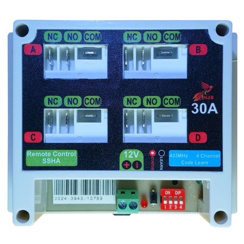گیرنده و ریموت درب بازکن و کنترل جریان ان جی بی چهار کانال مدل SSHA_30A_4CH