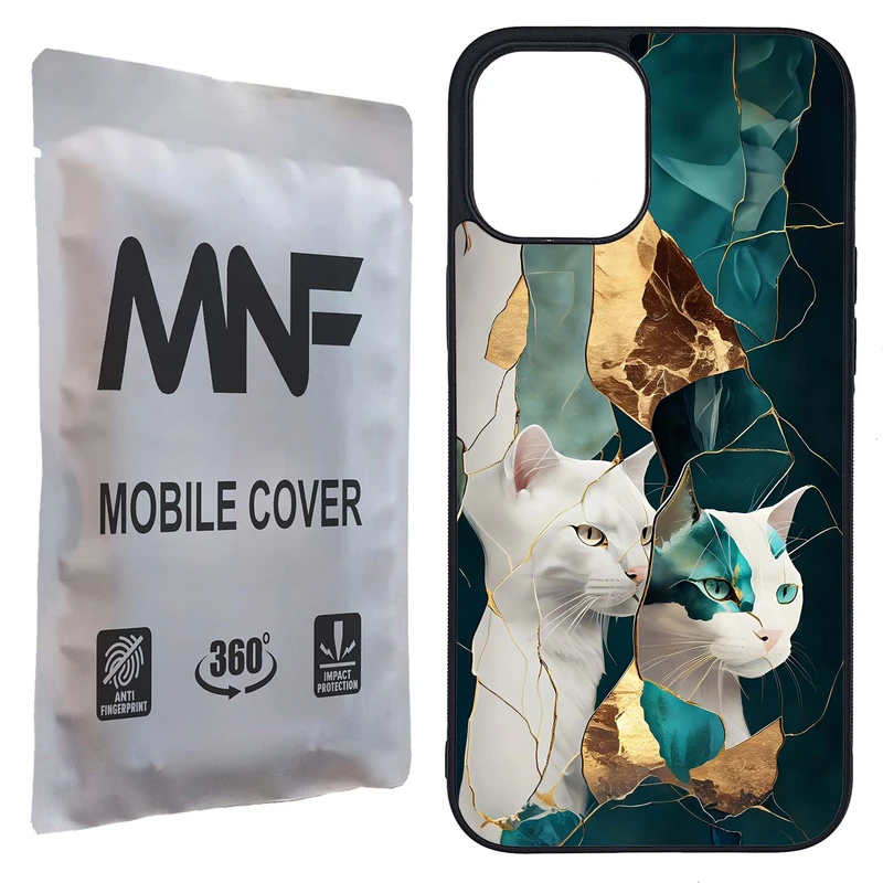 کاور ام ان اف طرح سنگی گربه کد P-173 مناسب برای گوشی موبایل اپل iPhone 12 Pro Max