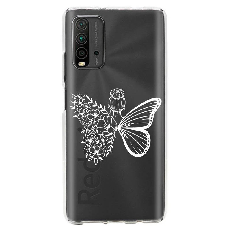 کاور مگافون طرح دختر پروانه ای مدل C53-W مناسب برای گوشی موبایل شیائومی Redmi 9T / 9 Power