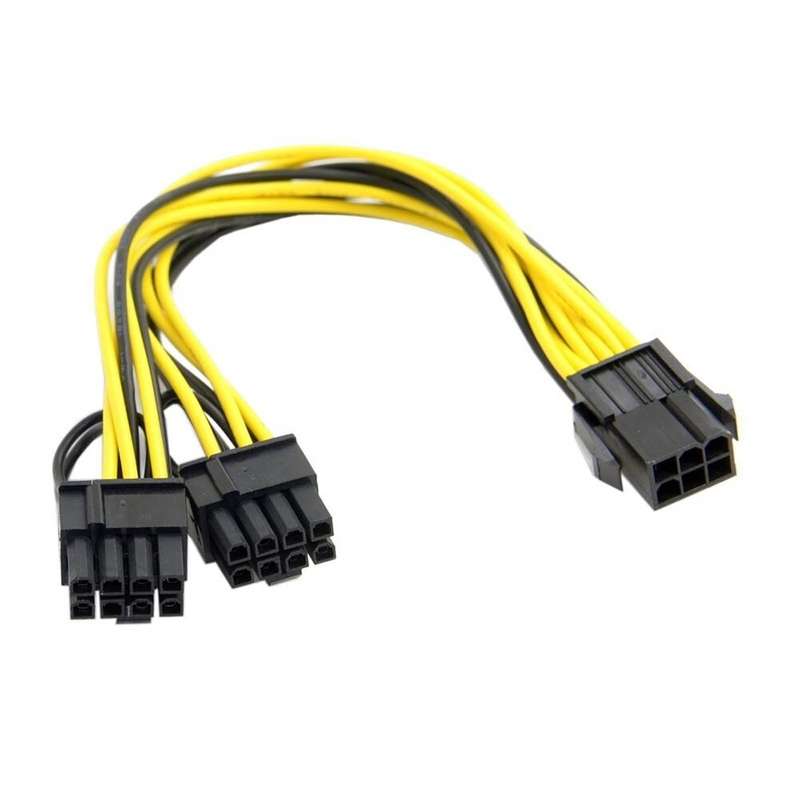 کابل تبدیل برق کارت گرافیک 6 پین به 2 عدد 8 پین مدل pci