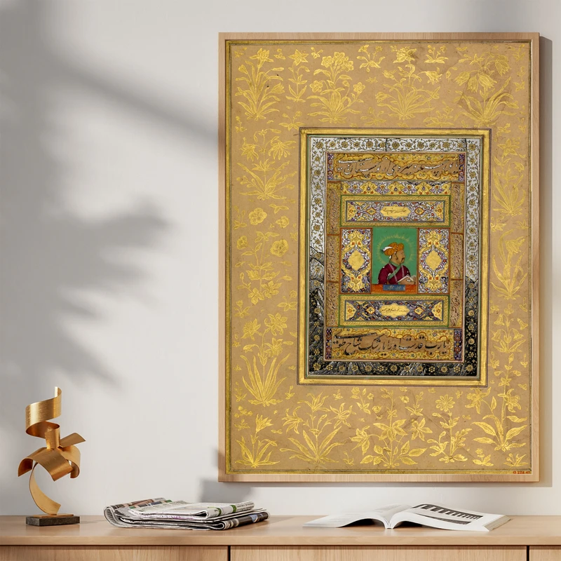 تابلو طرح نگاره امپراتور مدل G00866 فریم کرم روشن