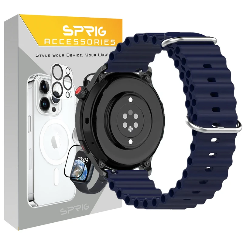 بند اسپریگ مدل Ocean مناسب برای ساعت هوشمند گارمین Vivoactive 3 / Vivoactive 3 music
