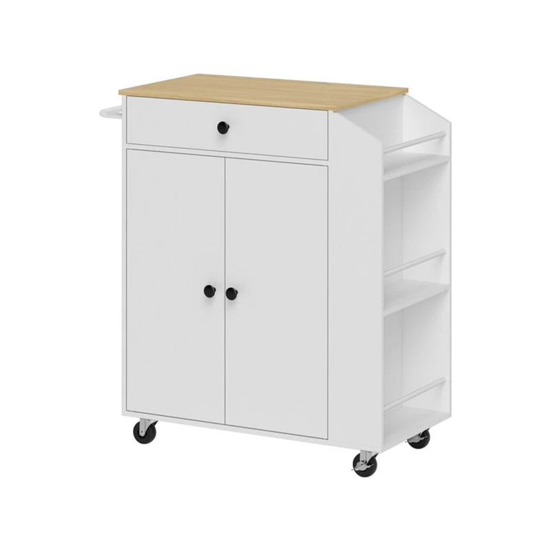 میز پذیرایی مستطیل با پایه فلز و صفحه mdf مدل rolling kitchen island