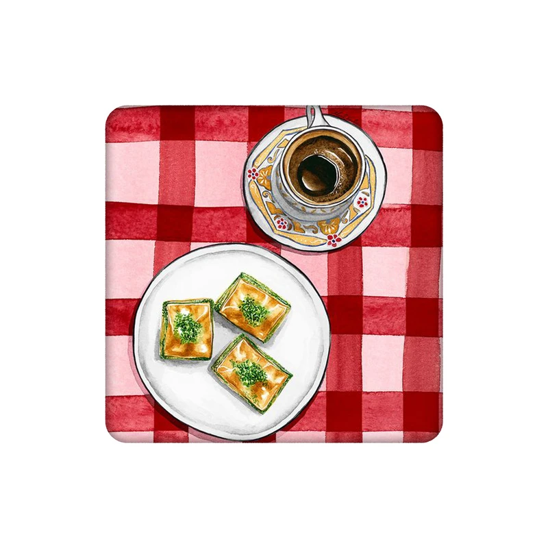 زیرلیوانی طرح عصرونه چای و باقلوا کد 6441279