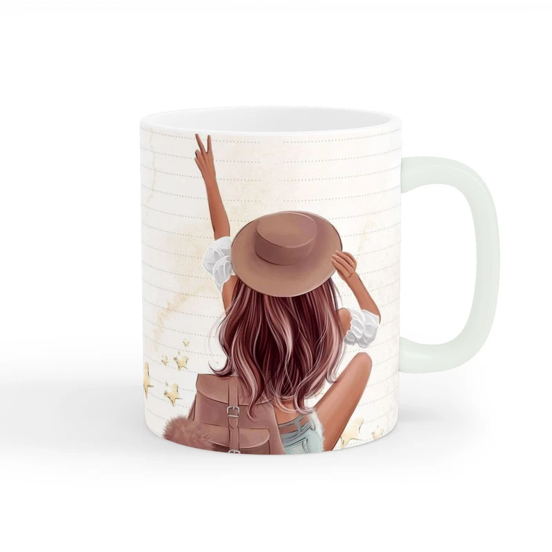 ماگ طرح دخترانه دختر کیوت کد wall-8244