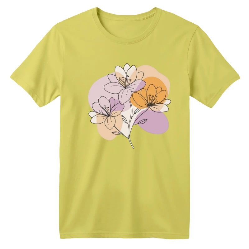 تی شرت آستین کوتاه بچگانه مدل گل مینیمال