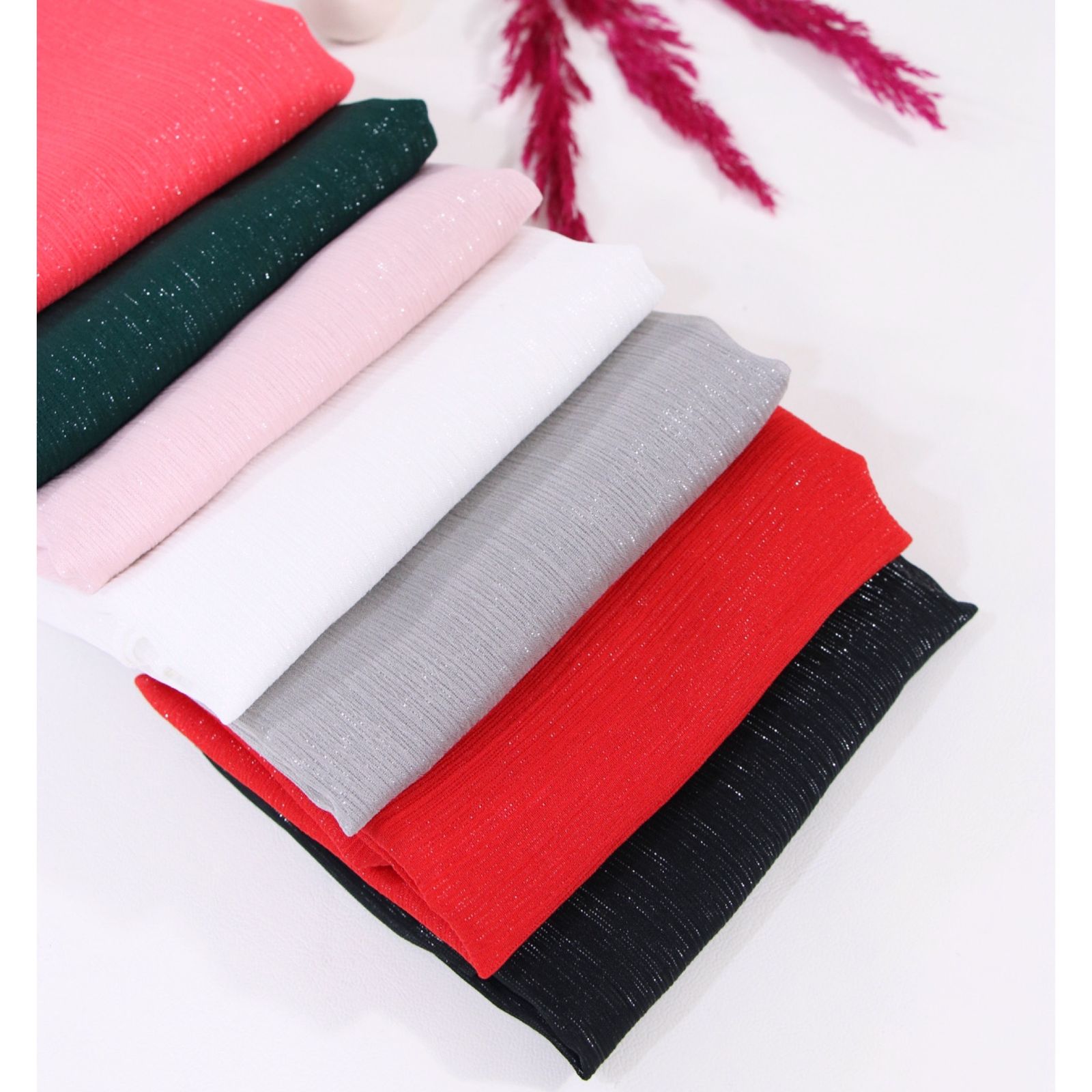 دستمال سر و گردن زنانه مدل مینی حریر لمه دار ساده کد ana-2417 -  - 11