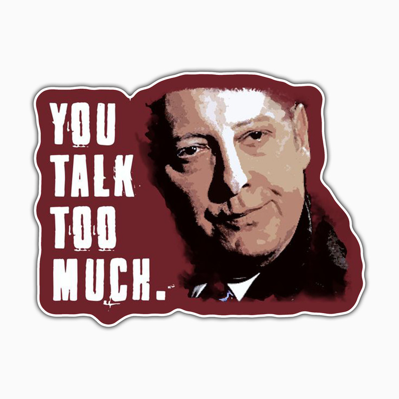 استیکر لپ تاپ و موبایل بووم طرح نوشته مدل You Talk Too Much کد VR7