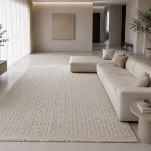 فرش ماشینی 420 شانه آرمانی زمینه و حاشیه موکا طرح پینترستی و مدرن کد 5172