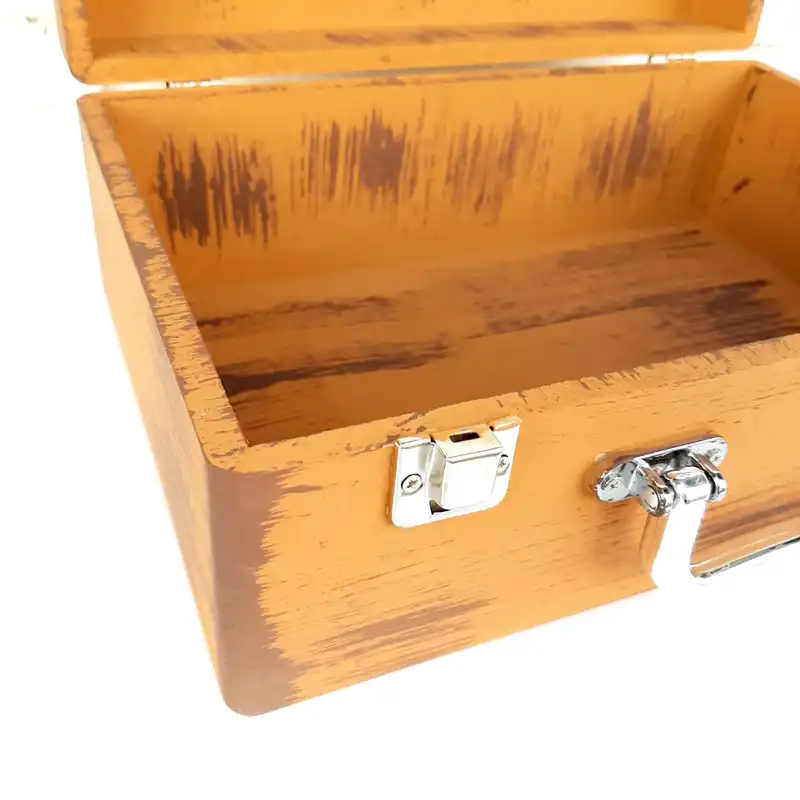 جعبه هدیه چوبی مدل چمدان طرح تن تن کد WS40