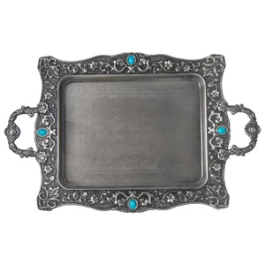 سینی طرح فیروزه ای  کد 1527