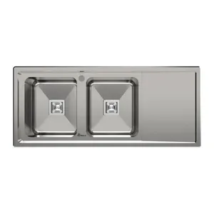 سینک ظرفشویی استیل توکار دو لگنه بیمکث مدل 843