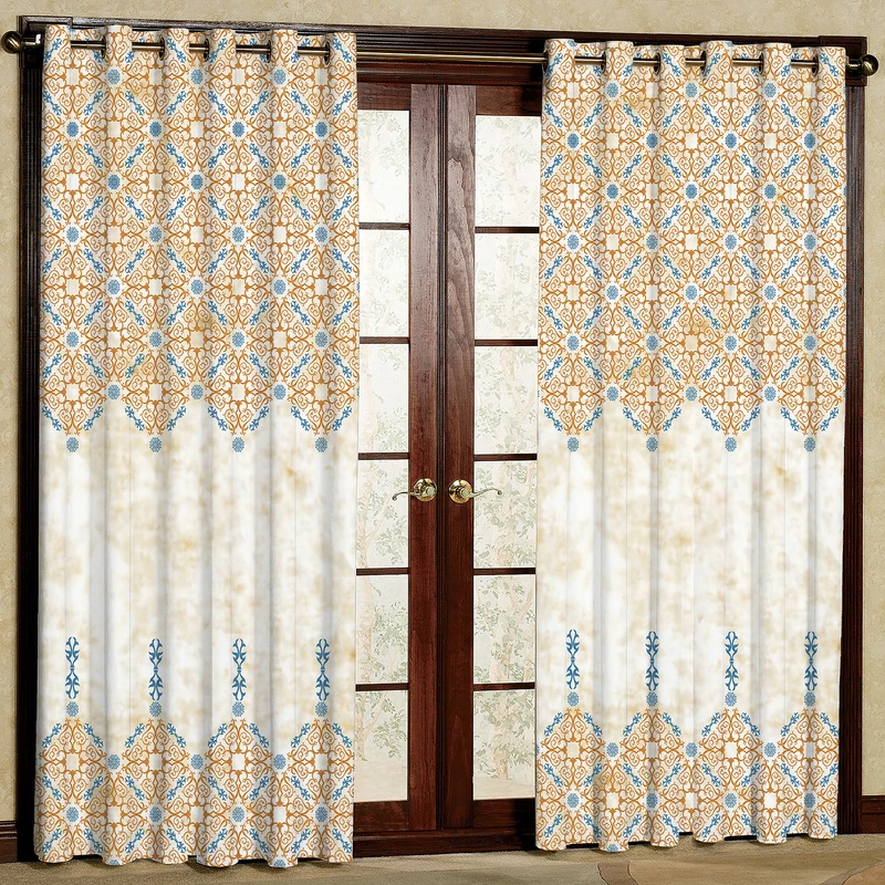 پرده بارمان دکور طرح سنتی مدل هازان پانچی کد 4226 W سایز 140x280 سانتی متر