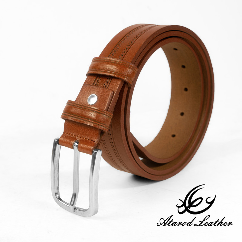 کمربند مردانه چرم عطارد مدل چرم طبیعی گاومیش کد B38