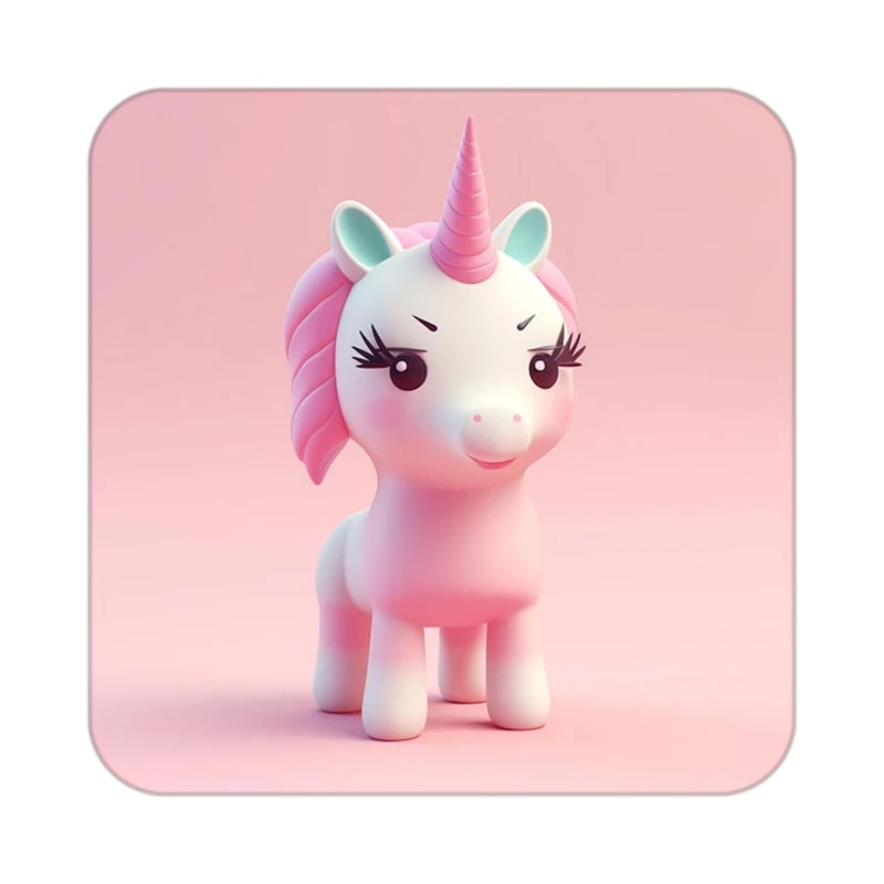 زیر لیوانی کاکتی طرح اسب تک شاخ و یونیکورن مدل mp32236