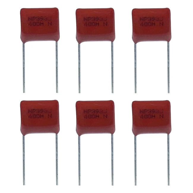 خازن 39 نانو فاراد 400 ولت مدل TPC-393400 بسته 6 عددی 
