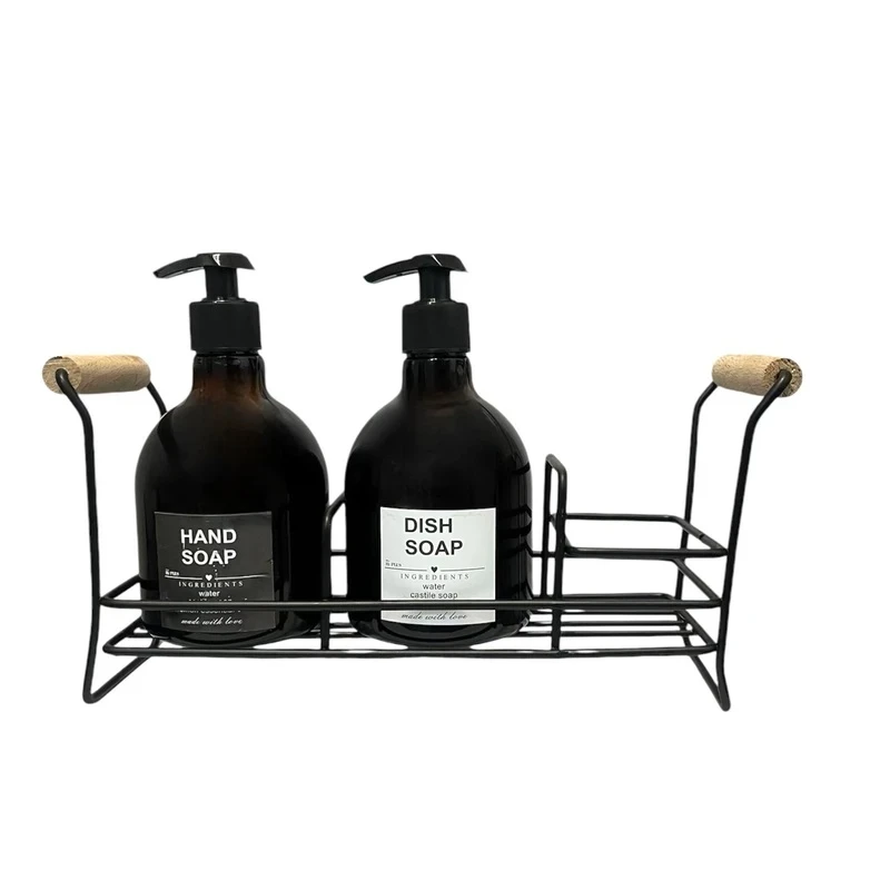 مخزن مایع دستشویی های پلاس مدل دوقلو دست و ظروف کد 0044 به همراه استند