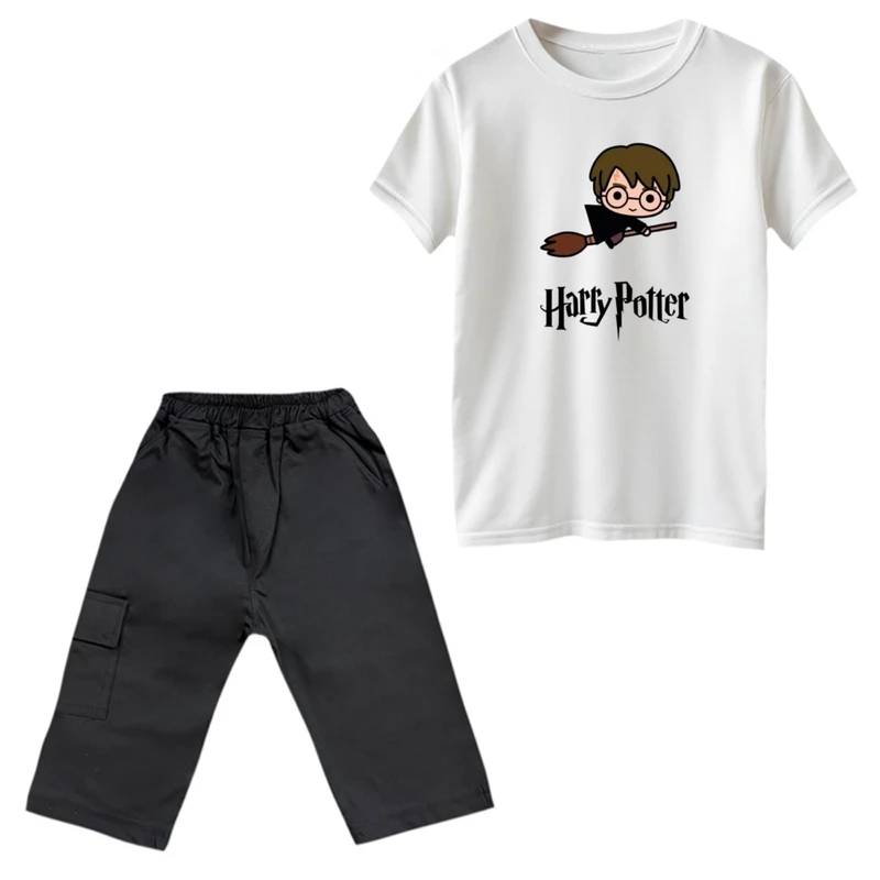 ست تی‌شرت و شلوارک پسرانه مدل هری پاتر کد 4