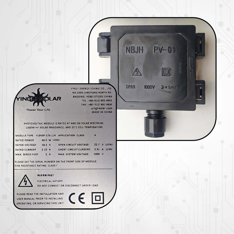 پنل خورشیدی یینگلی سولار مدل YL80C -18b ظرفیت 40 وات پنل خورشیدی یینگلی سولار مدل YL80C -18b ظرفیت 40 وات