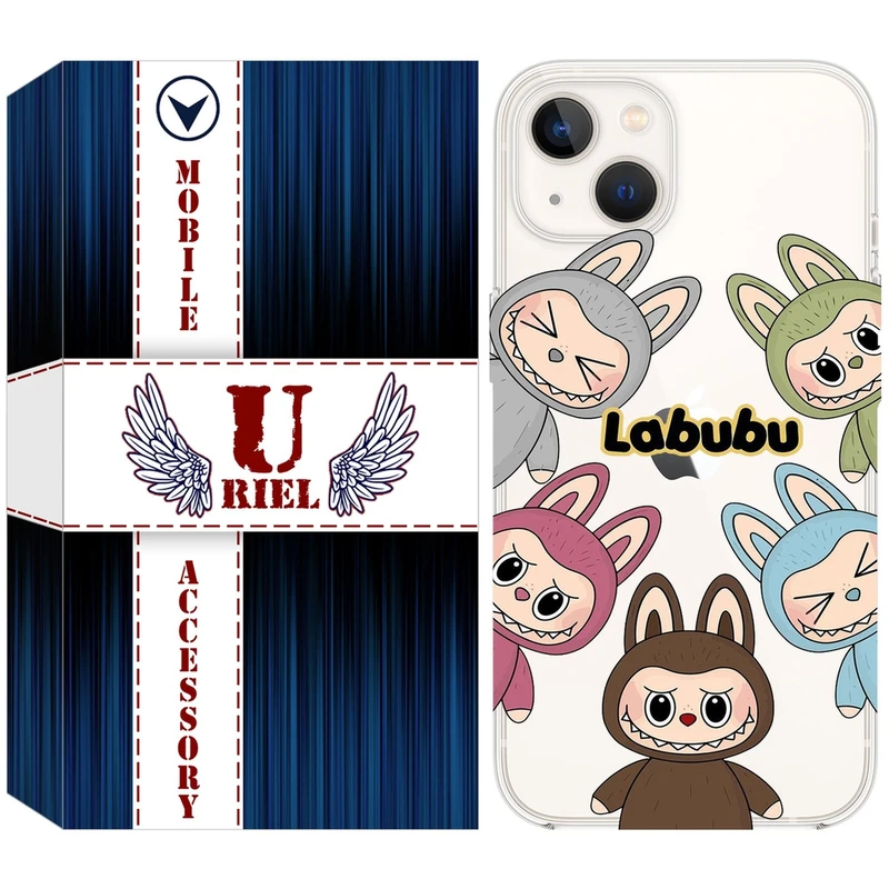 کاور یوریل مدل Clear کد 102 طرح لبوبو Labubu مناسب برای گوشی موبایل اپل iPhone 13