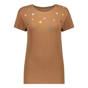 بلوز آستین کوتاه زنانه مدل گلدوزی قلب کد 110307.2