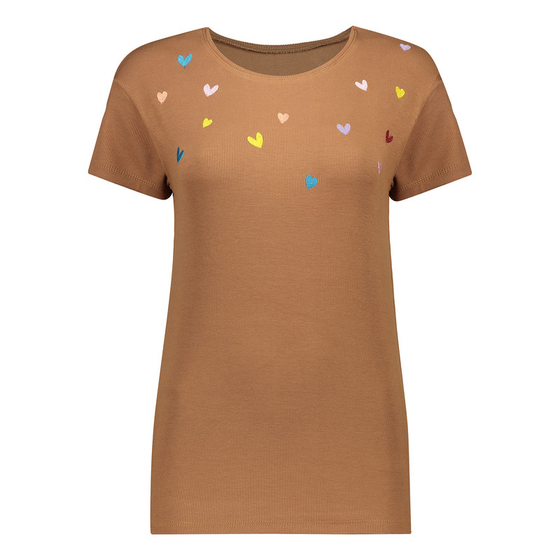 بلوز آستین کوتاه زنانه مدل گلدوزی قلب کد 110307.2