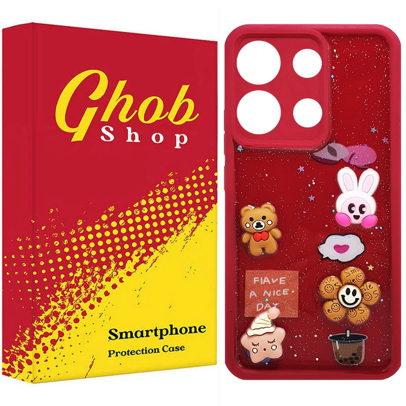 کاور قاب شاپ مدل سولید اکلیلی طرح عروسکی مناسب برای گوشی موبایل شیائومی Redmi Note 13 Pro 4G / Poco M6 Pro 4G