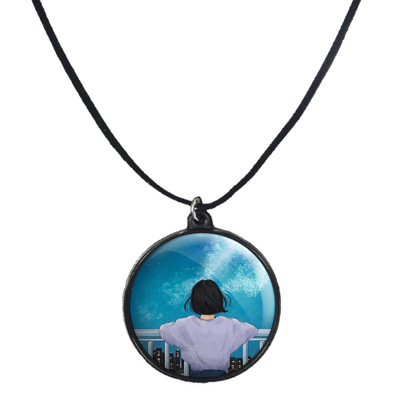 گردنبند پرمانه طرح دخترونه کد pmb.23457 مدل دو طرفه