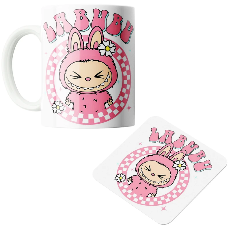 ماگ پاد آفرین مدل لبوبو کد z143 به همراه زیر لیوانی