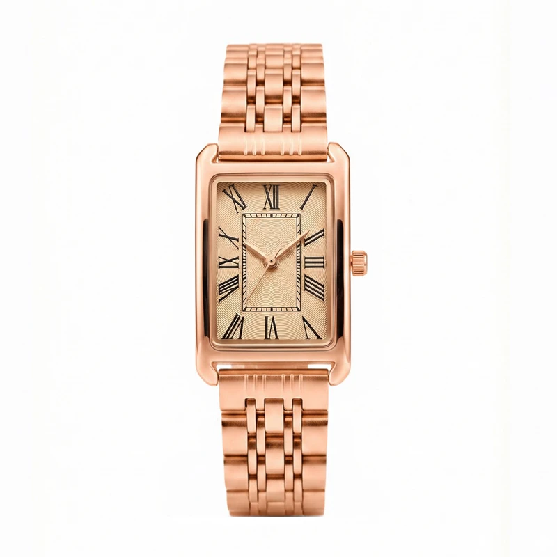 ساعت مچی عقربه‌ای کوارتز زنانه مدل مستطیل رومی کلاسیک 161B