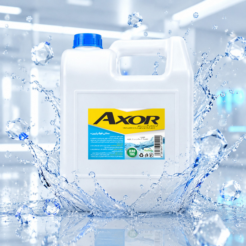 آب مقطر آکسور کد Axmo حجم 3400 میلی لیتر
